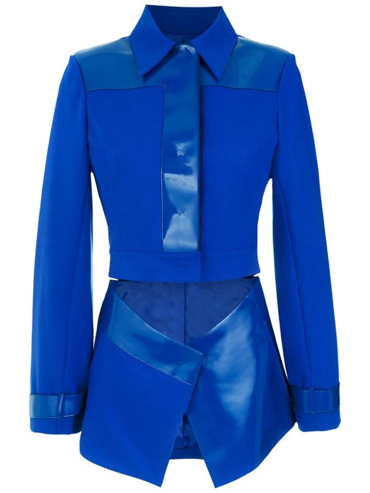 Gloria Coelho Cut Out Polo Blazer - Blue