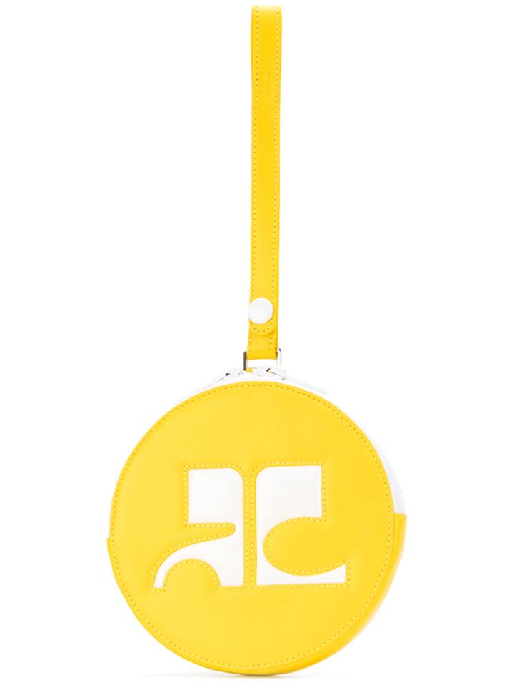 Courrèges Round Clutch Bag - Yellow & Orange