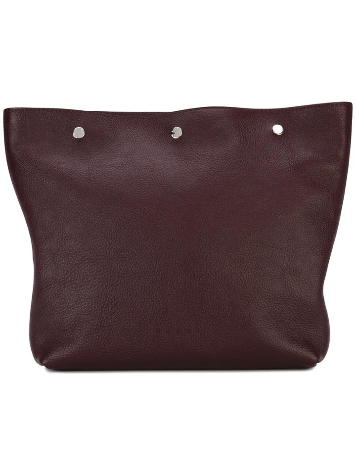 Marni - Large Pouch Clutch Bag - Unisex - Cotton/calf Leather/polyamide - One Size, Red, Cotton/calf Leather/polyamide