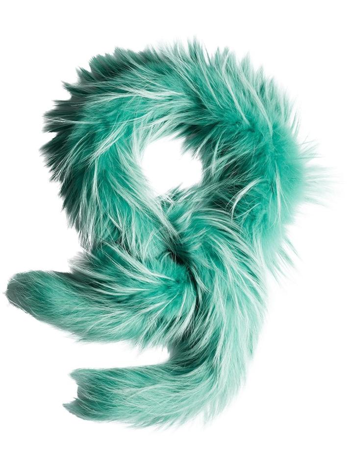 Prada Fox Fur Scarf - Green