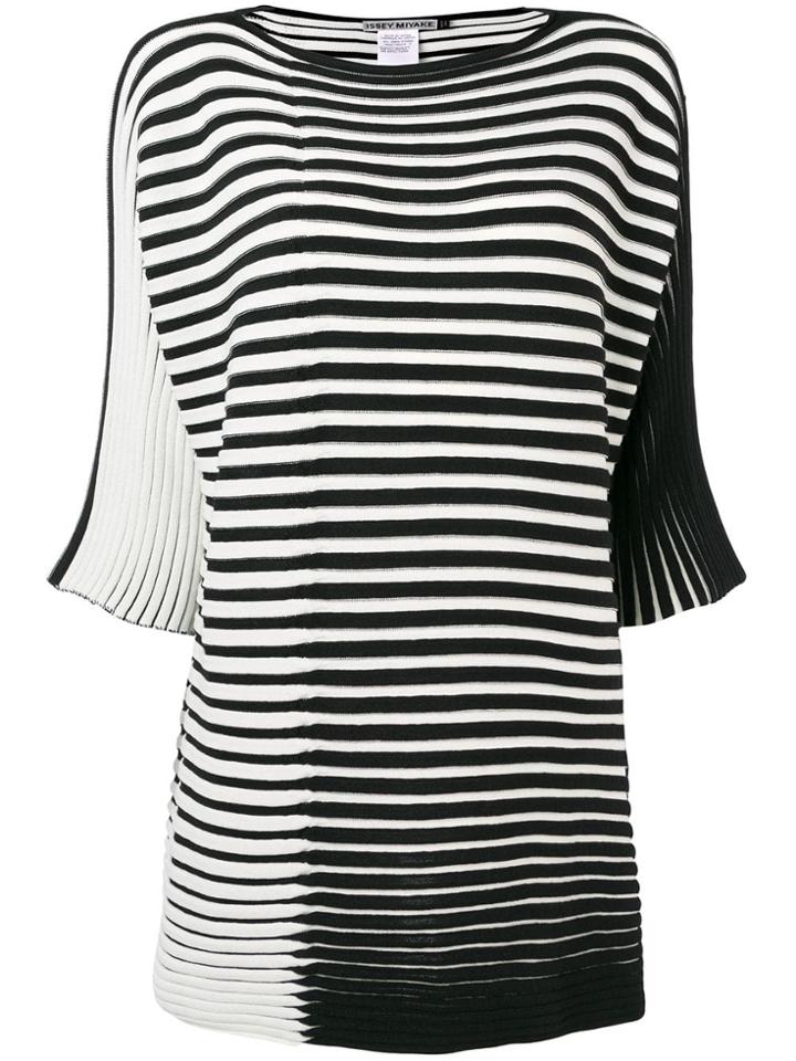 Issey Miyake Pleated Knitted Top - Black