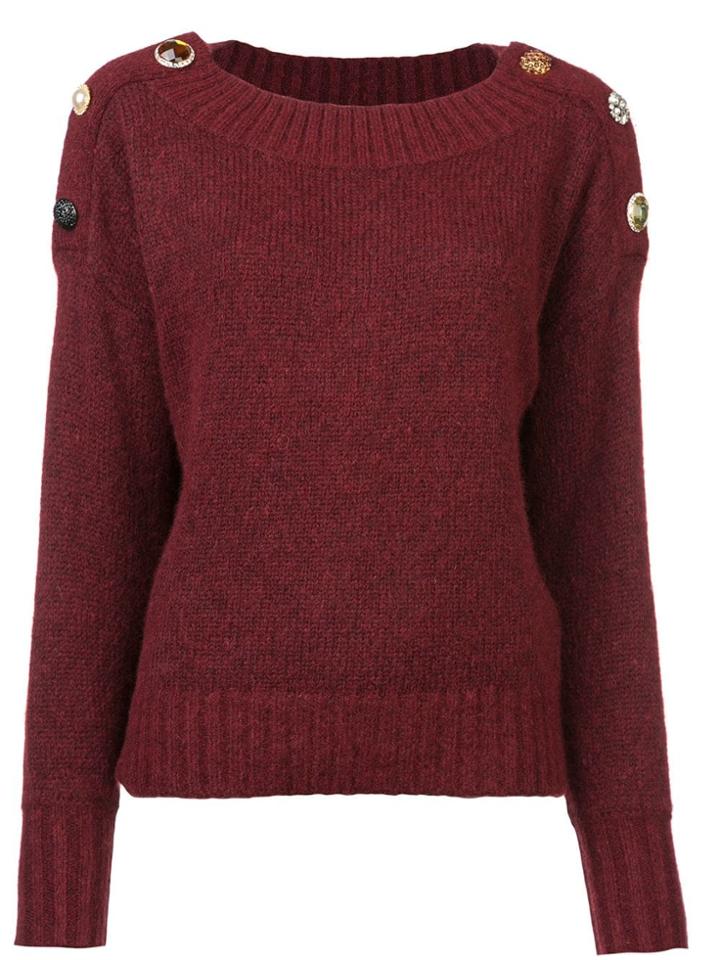 Veronica Beard Misc. Buttons Sweater - Red