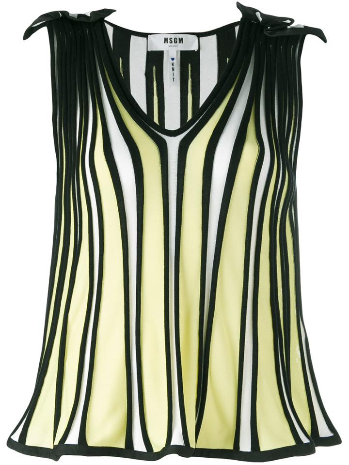 Msgm - Flared Hem Top - Women - Cotton/viscose - L, White, Cotton/viscose