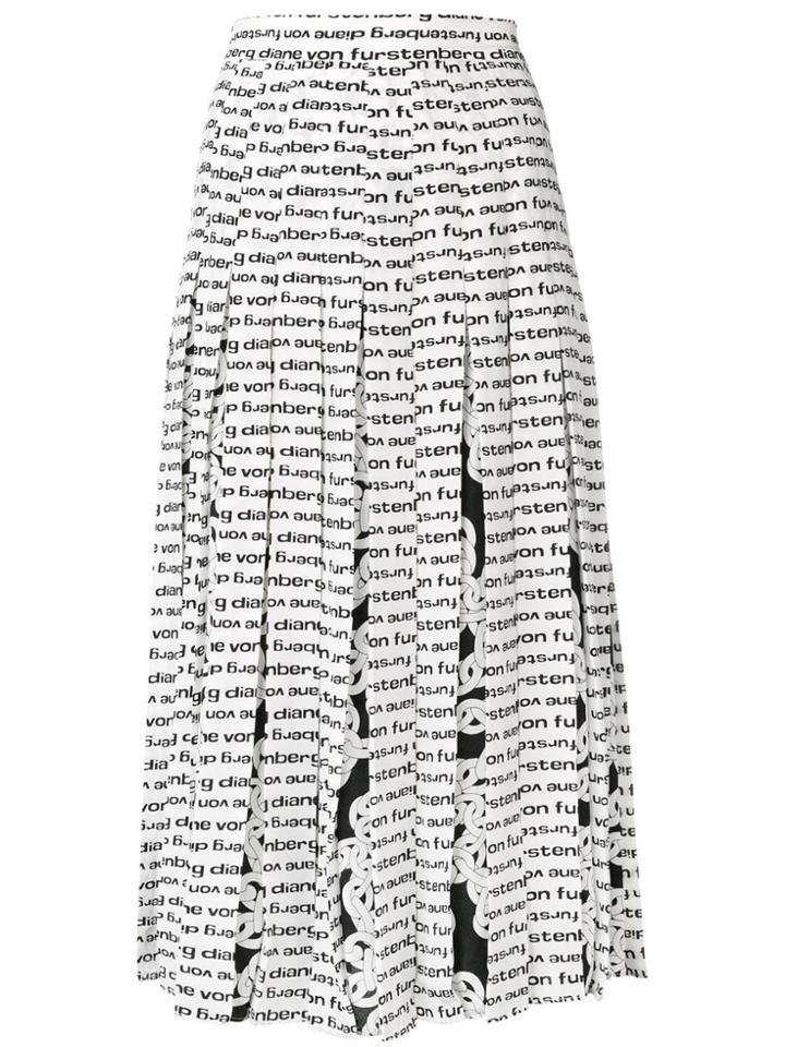 Dvf Diane Von Furstenberg Printed Pleated Skirt - White