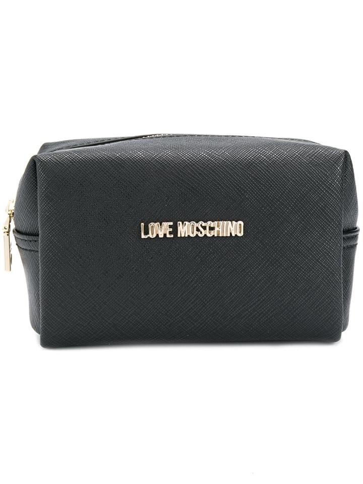 Love Moschino Saffiano Wash Bag - Black