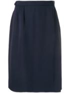 Yves Saint Laurent Vintage 1980's Straight Skirt - Blue