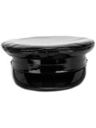 Manokhi High Shine Hat, Women's, Black, Patent Leather/viscose