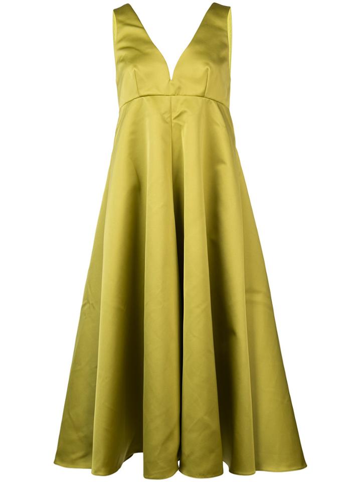 Rochas Long Flared Dress - Green