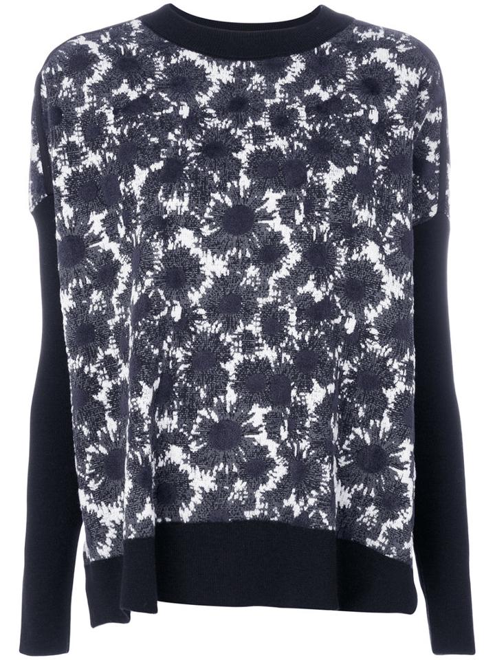Marni - Abstract Floral Sweater - Women - Polyamide/viscose/virgin Wool - 40, Blue, Polyamide/viscose/virgin Wool