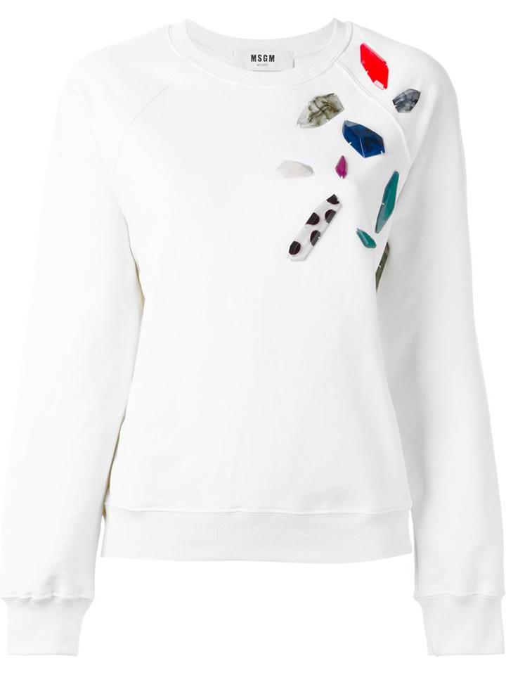 Msgm Stone Embellished Sweatshirt