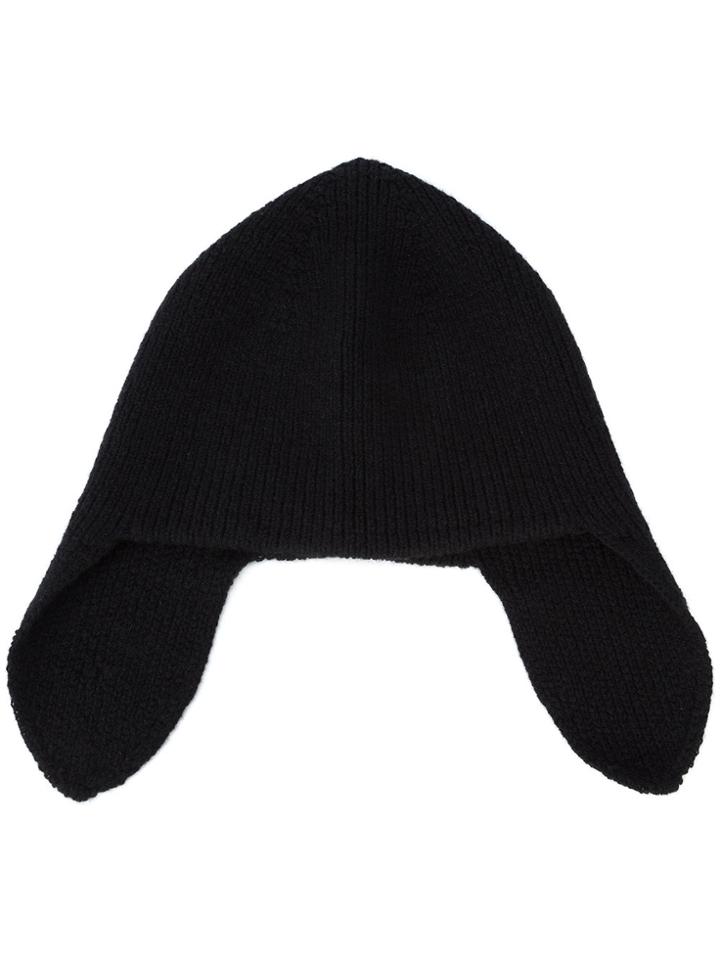 Devoa Flap Detail Hat - Black