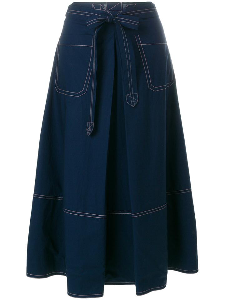 Marni Stitch Detail Skirt - Blue