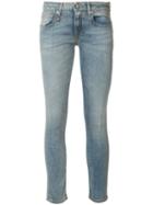 R13 Cropped Skinny Jeans, Women's, Size: 28, Blue, Cotton/spandex/elastane