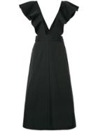 Irene Ruffle-trim Midi Dress - Blue