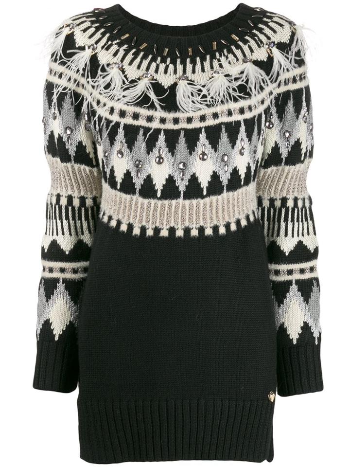 Twin-set Fairisle Knit Jumper - Black