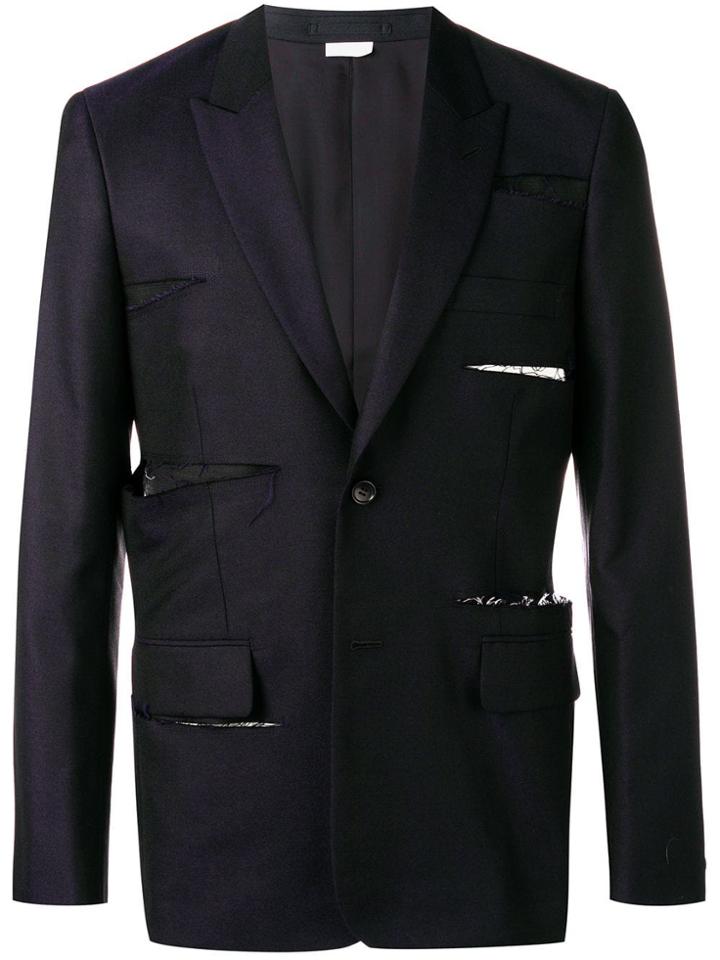 Comme Des Garçons Homme Plus Cut Detail Blazer Jacket - Blue