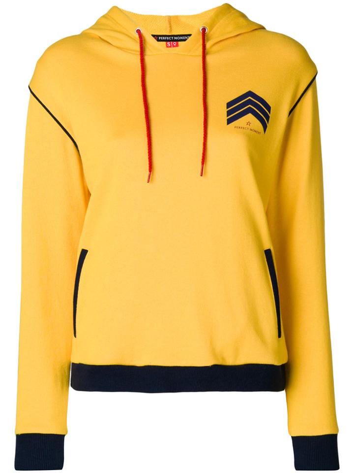 Perfect Moment Chevron Print Hoodie - Yellow & Orange