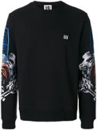 Les Hommes Urban Printed Sleeve Sweatshirt - Black