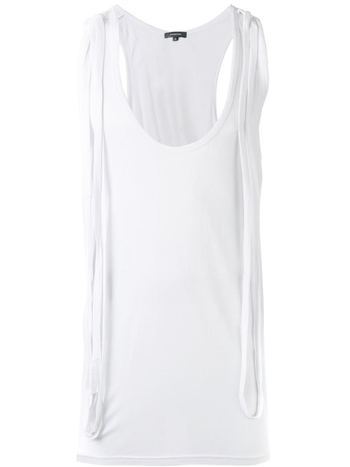 Unconditional Cross Strap Vest, Men's, Size: Small, White, Rayon