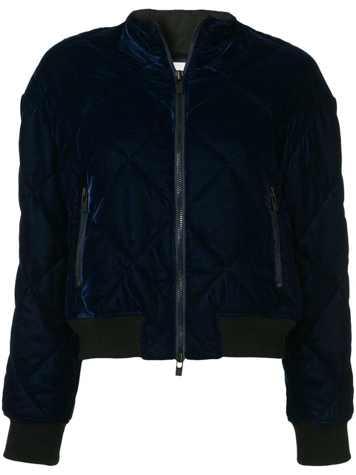 Tibi Velvet Quilted Jacket - Blue