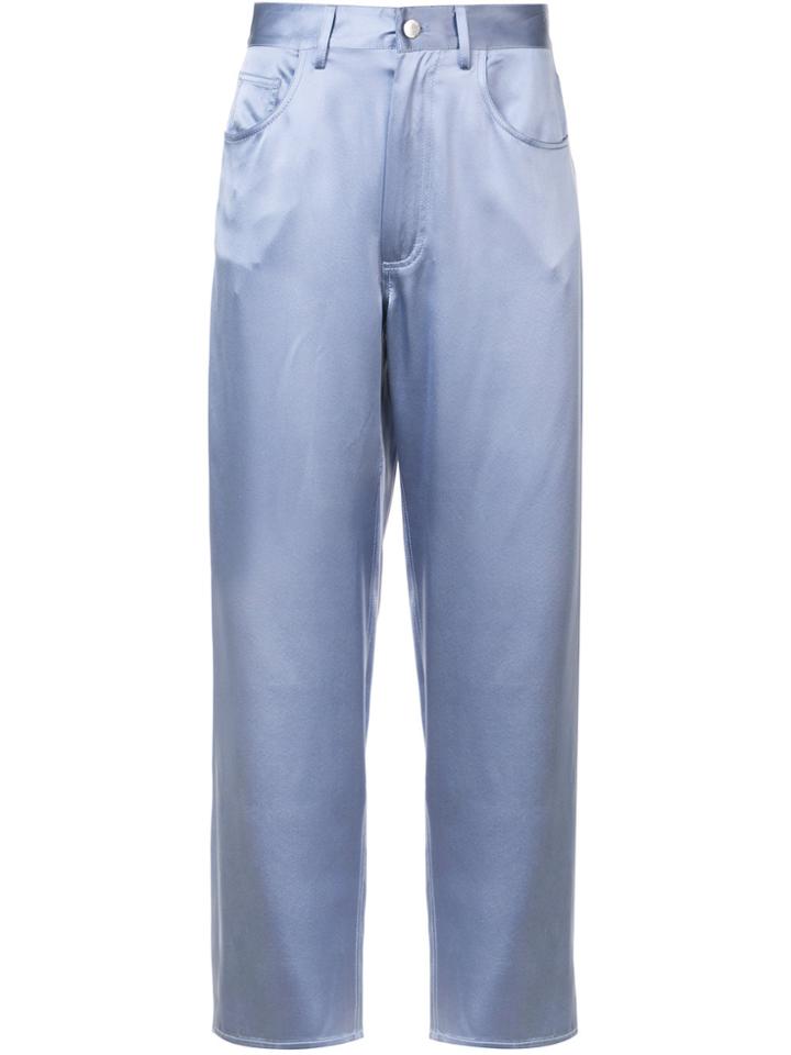 Fleur Du Mal Straight-leg Trousers - Blue