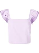 Alice+olivia Celestia Flutter Sleeve Top - Purple