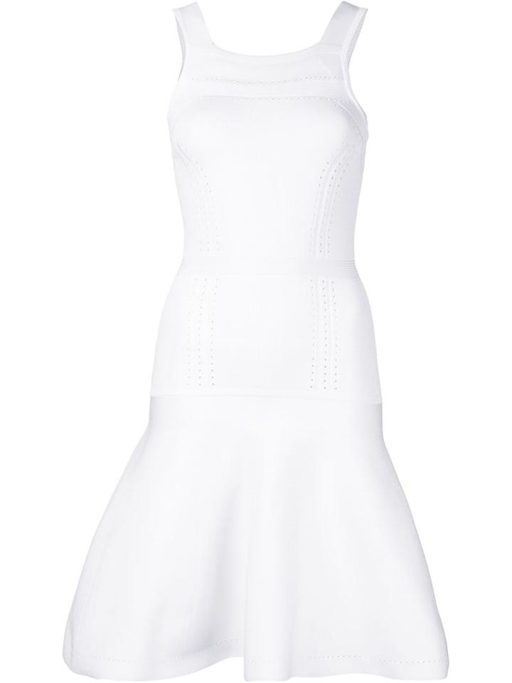 Cushnie Et Ochs Stretch Knit Flared Dress, Women's, Size: Medium, White, Rayon/polyester