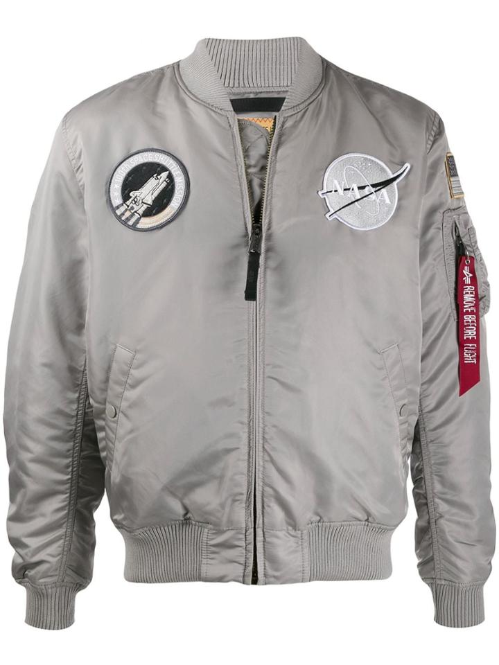Alpha Industries Ma-1 Vf Nasa Bomber Jacket - Silver