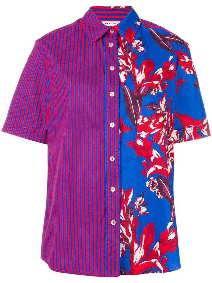 P.a.r.o.s.h. Contrast Short-sleeve Shirt - Blue
