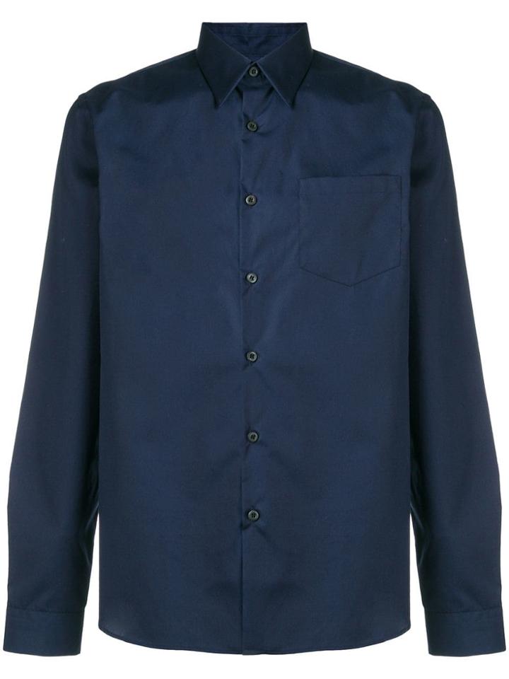 Prada Long-sleeve Poplin Shirt - Blue