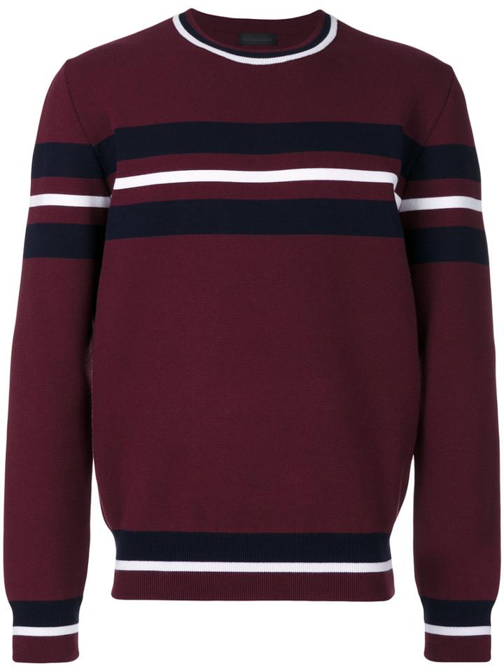 Diesel Black Gold - Striped Panel Jumper - Men - Polyester/viscose - S, Pink/purple, Polyester/viscose