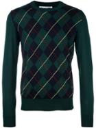 Comme Des Garçons Shirt Checked Pattern Pullover, Men's, Size: Small, Green, Acrylic/wool