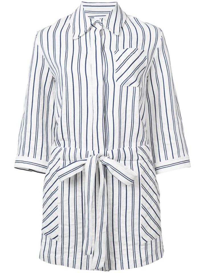 Milly Striped Romper - White