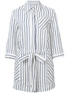 Milly Striped Romper - White