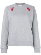 Wood Wood 'w' Print Sweatshirt, Women's, Size: Large, Grey, Cotton