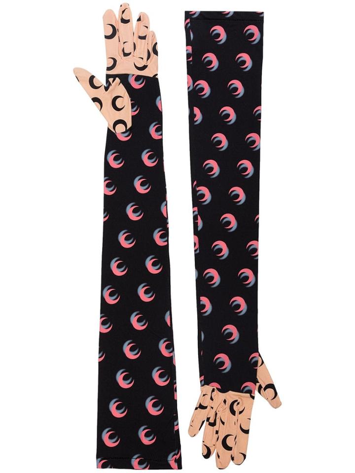 Marine Serre Moon Print Gloves - Black