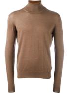 Tagliatore Turtleneck Pullover, Men's, Size: 50, Brown, Virgin Wool