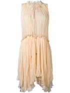 Chloé Plissé Pleated Dress, Women's, Size: 40, Nude/neutrals, Silk/polyester