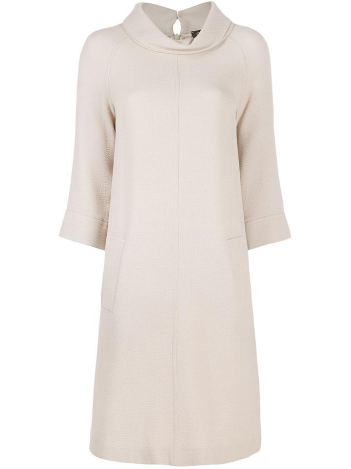 Antonelli Cowl Neck Crepe Dress - Neutrals