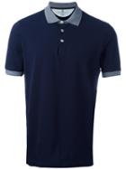 Brunello Cucinelli Contrast Polo Shirt, Men's, Size: Medium, Blue, Cotton