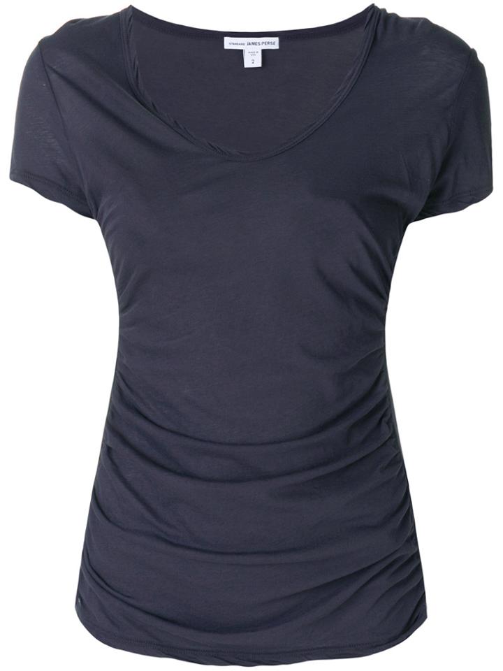 James Perse Plunge Neck T-shirt - Blue