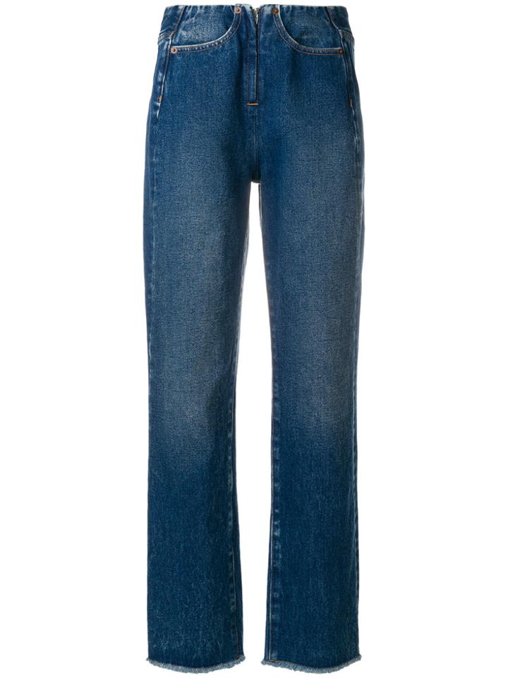 Mm6 Maison Margiela No Waist Straight Leg Jeans - Blue