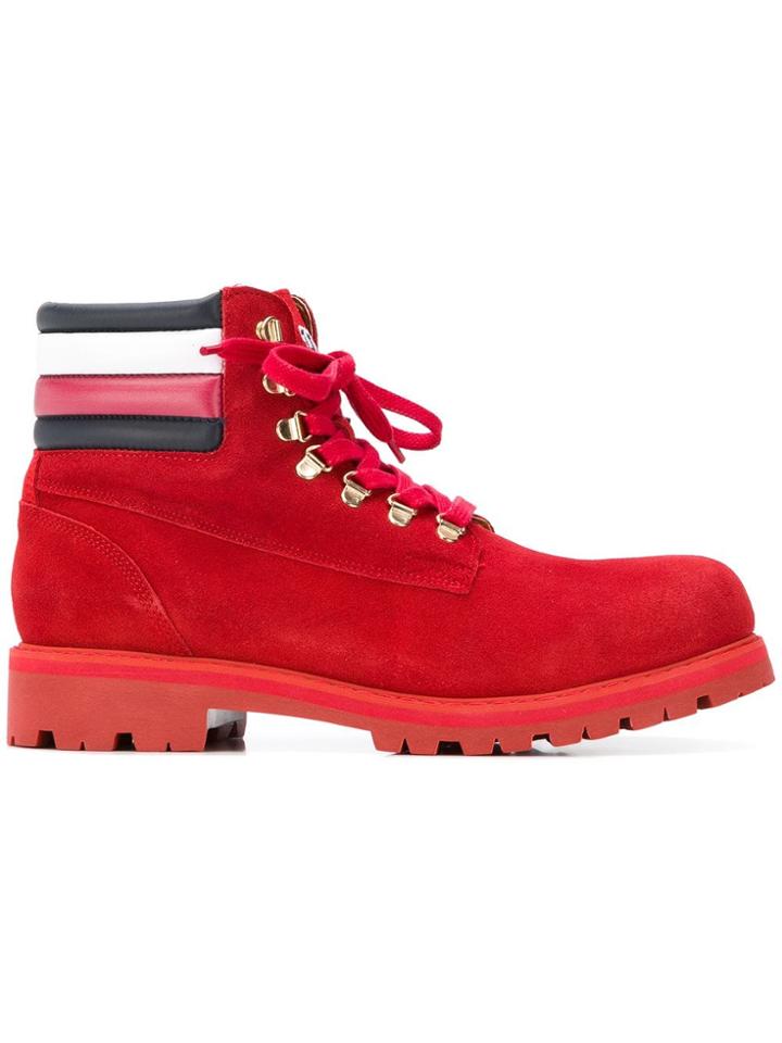 Tommy Hilfiger Logo Stripe Boots - Red