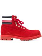 Tommy Hilfiger Logo Stripe Boots - Red