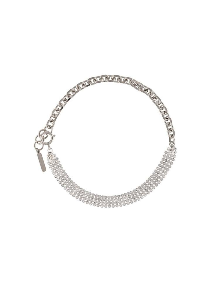 Justine Clenquet Shannon Crystal Choker - Silver
