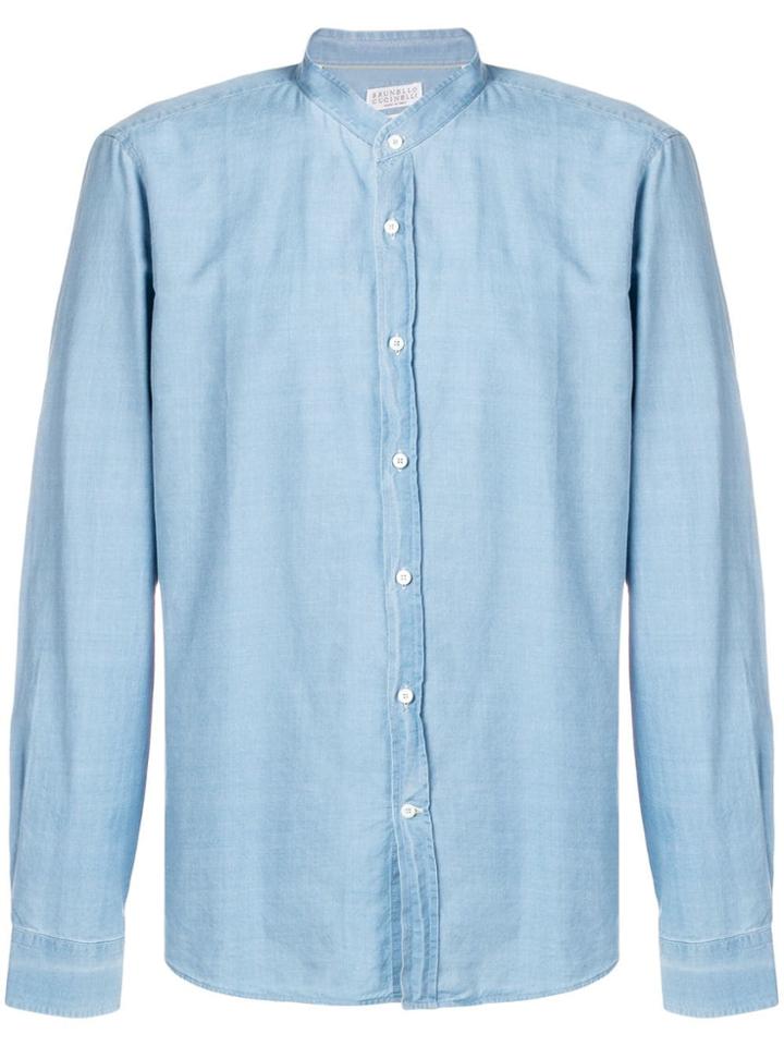 Brunello Cucinelli Denim Button Shirt - Blue