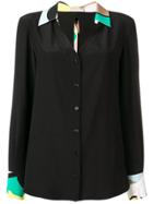 Emilio Pucci Silk Collared Shirt With Sash Ties - Black