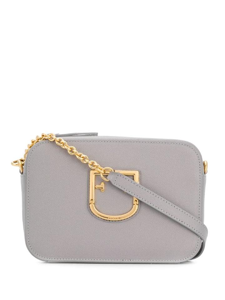 Furla Logo Plaque Crossbody Bag - Grey