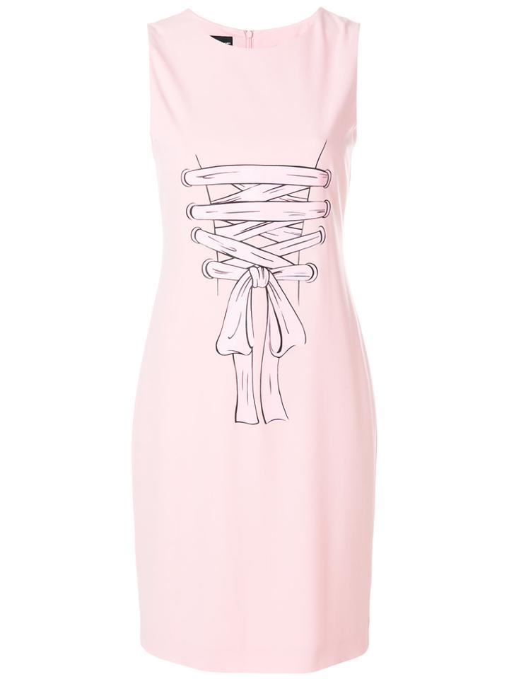 Boutique Moschino Laced Print Dress - Pink & Purple