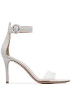 Gianvito Rossi White Portofino 85 Pvc And Leather Sandals